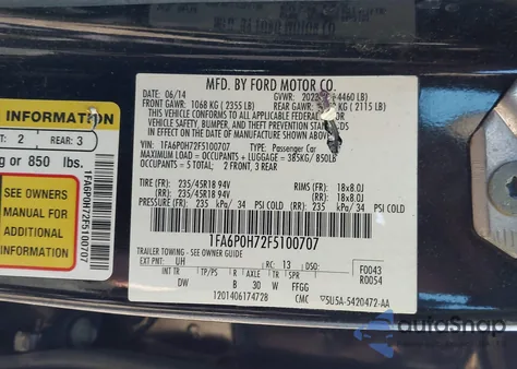 2015 Ford Fusion Se из США, поврежденный, VIN 1FA6P0H72F5100707